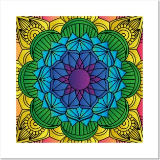 Rainbow Mandala Posters and Art